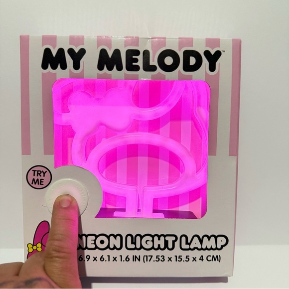 My Melody Neon Light Camp Decorative Lamp 6.9 x 6.1 x 1.6 Inches - Picture 1 of 9